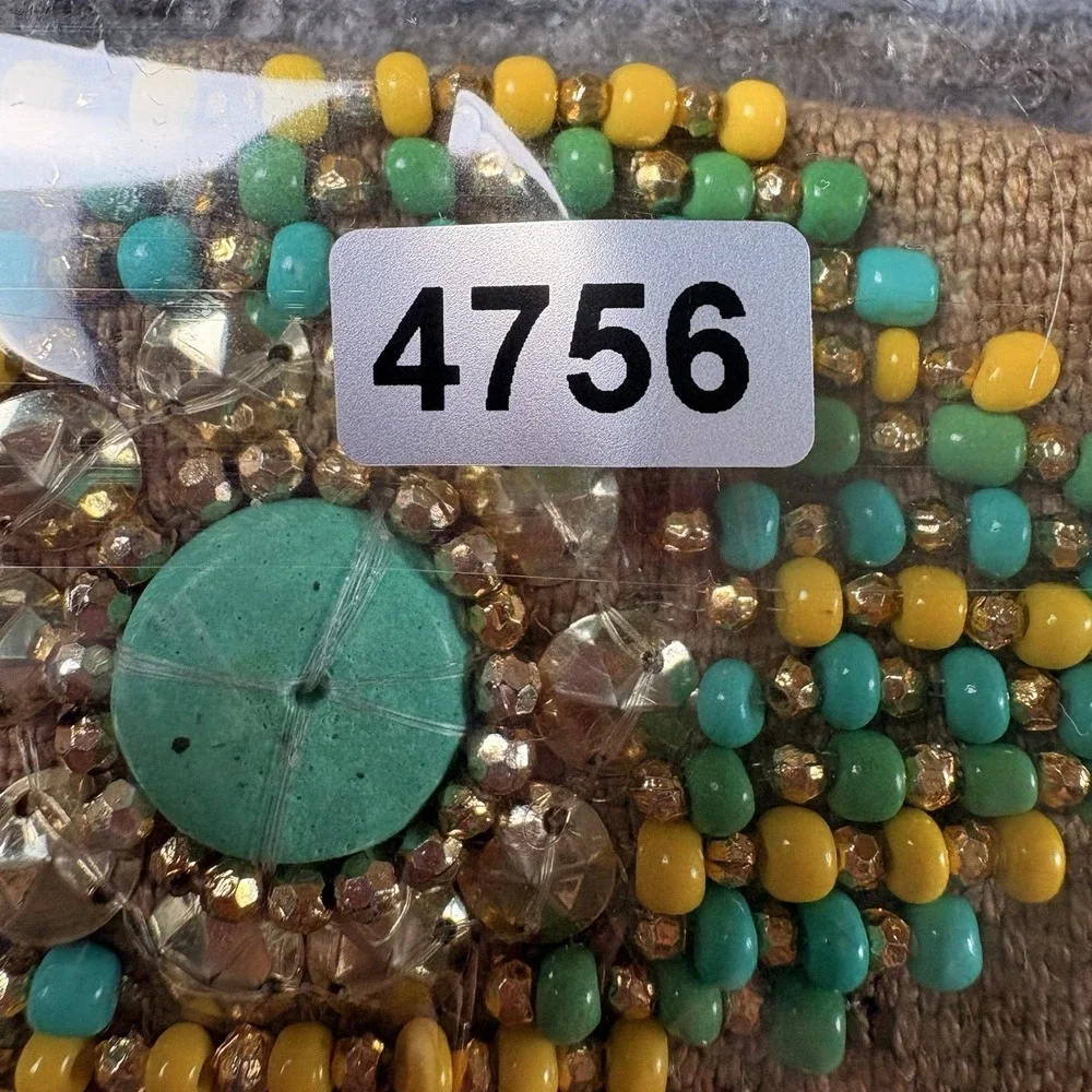Gap Beaded Clutch Wallet Natural Brown Boho Southwestern Festival Tassel Y2K